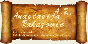 Anastasija Rakazović vizit kartica